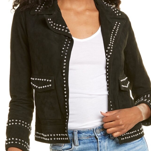 All Saints Jackets & Blazers - ALL SAINTS Suede Studded Jacket